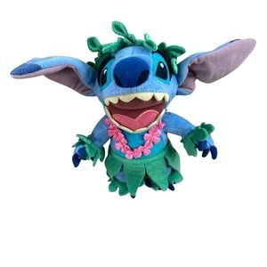 Vintage Disney World Exclusive Stitch Hawaiian Hula Lei Plush Stuffed Animal